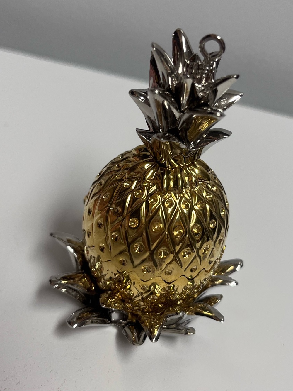 Lenox Williamsburg Pineapple Hospitality Trinket Box Tree Ornament Gold Silver